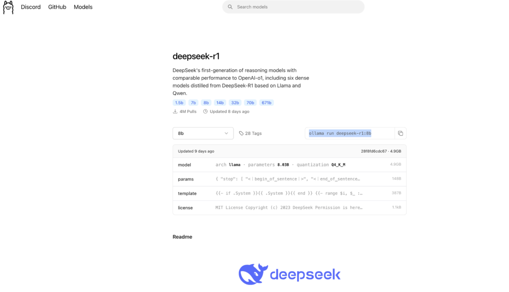 DeepSeek R1 @ Ollama